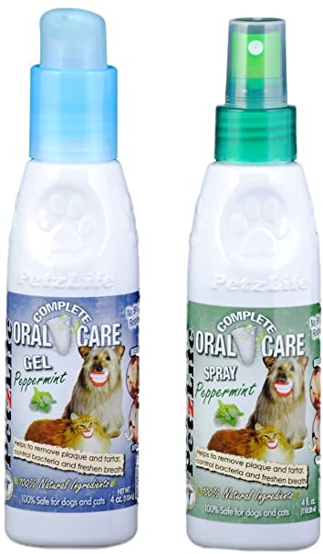 Petzlife Oral Care Gel 4ounce Salmon and Peppermint Spray Combo