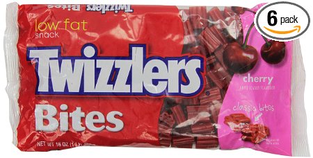 TWIZZLERS Cherry Bites (16-Ounce Bags, Pack of 6)