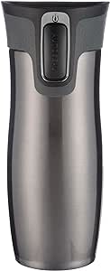 Contigo West Loop 2.0 Stainless Steel Travel Mug with Leak-Proof Lid, Vacuum-Insulated Mug for Coffee and Tea, Gun Metal, 16 oz (473 mL)