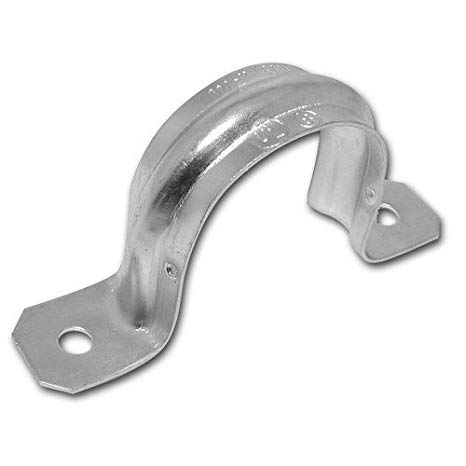 Morris 19438 Heavy Duty Rigid Pipe Strap, Steel, 2 Holes, 1" (Pack of 25)