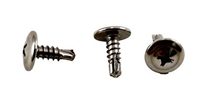410 Stainless #8 x 1/2" Wafer Head Philips Self Drilling Sheet Metal Tek Screws , (1/2" to 1-5/8" Length in Listing), 100 pieces, Modified Truss Head Self Driller (#8 x 1/2 inch)