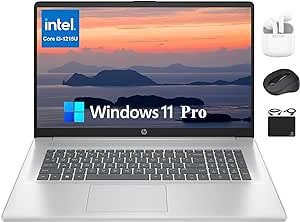 HP 2024 Newest 17 Pavilion Laptop, 17.3'' FHD IPS Anti-Glare Display, 6-Core Intel i3-1215U, 32GB RAM, 1TB SSD, Wi-Fi, Privacy Camera, Fast Charge, Long Battery, Windows 11 Pro  HubxcelAccessory