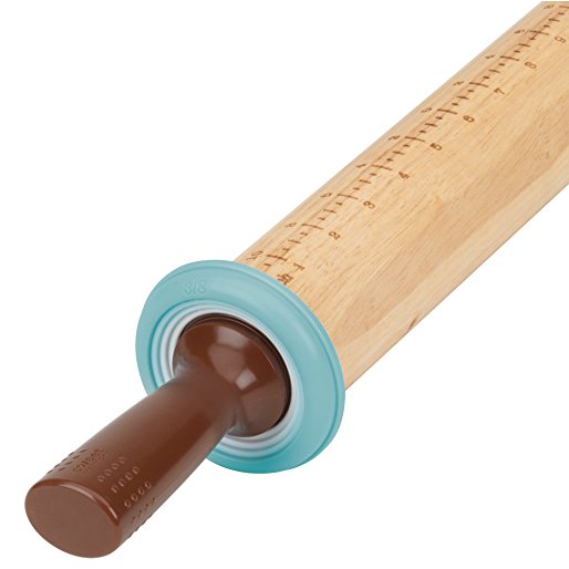 Sweet Creations Rolling Pin with Measurements, Brown