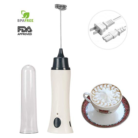 Kitchenhoney Rechargeable Milk Frother Electric Handheld Coffee Foam Maker Whisk for Bulletproof Coffee, Latte, Cappuccino, Hot Chocolate