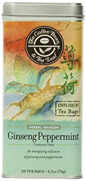 The Coffee Bean & Tea Leaf, Tea, Hand-Picked Ginseng Peppermint, 20 Count Tin