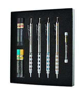 Pentel Arts GraphGear 1000 Premium Gift Set with Refill Leads & Erasers (PG1000BXSET)