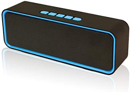 Bluetooth Speaker, Oternal Portable V5.0 EDR Stereo Speakers with Loud HD Audio and Rich Bass, 10-12 H Playtime, 50 Feet Range, Built-in Mic, FM Radio, Perfect for iPhone, Samsung and More
