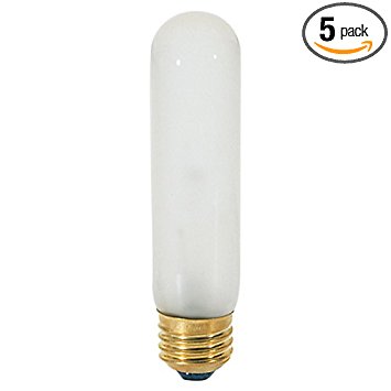 Satco S3899 5-Pack 120-Volt 60-Watt T10 Medium Base Light Bulb, Frosted