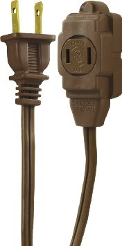 GE 15-Feet Indoor Extension Cord with Tamper Guard, Brown 51957