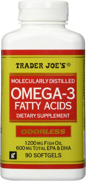 Trader Joes Omega-3 Fatty Acids 1200mg Fish Oil 90softgels Odorless