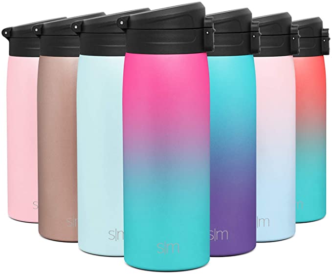 Simple Modern 16oz Kona Travel Mug Tumbler w/Flip Lid - Thermos Coffee Cup Vacuum Insulated Camping Flask with Lid 18/8 Stainless Steel Hydro Ombre: Sorbet