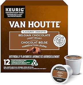 Van Houtte Belgian Chocolate K-Cup Coffee Pods, 12 Count for Keurig Coffee Makers