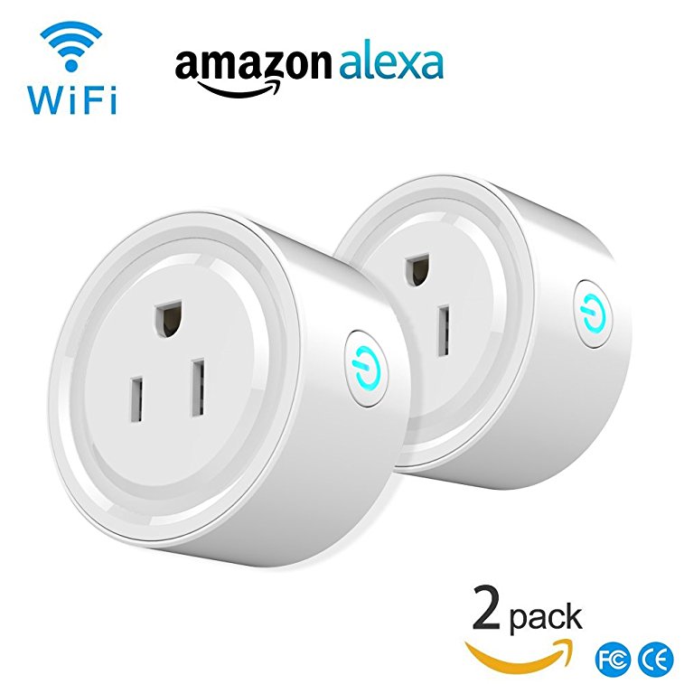 Alquar Remote Wifi Mini Smart Plug Work With Alexa Google Home Outlet Compatible With Voice Activated Devices Echo Dot Multi-function Switch (2 PCS PACK)