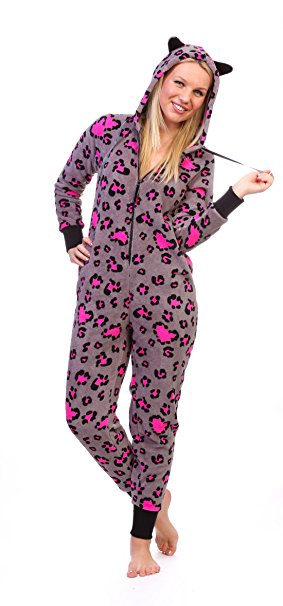 Totally Pink Women's Warm and Cozy Plush Adult Onesie / Pajamas / Onesies