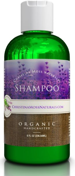 Shampoo, Organic and 100% Natural for All Hair Types (Dry, Oily, Curly or Fine). For Men and Women. Sulfate Free, No Harmful Chemicals. By Christina Moss Naturals.