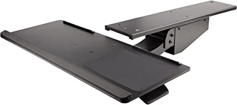 StarTech.com Under Desk Keyboard Tray - Full Motion & Height Adjustable Keyboard and Mouse Tray, 10"x26" Platform - Ergonomic Desk Mount Computer Keyboard Tray with Mouse Pad & Wrist Rest (KBTRAYADJ2)