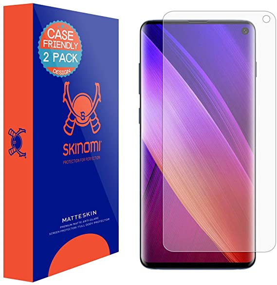 Skinomi MatteSkin [2-Pack] Anti-Glare (Case Compatible) TPU Screen Protector for Samsung Galaxy S10 (6.1") [Will NOT Work w/Verizon Galaxy S10 5G 6.7"] Anti-Bubble Matte Film