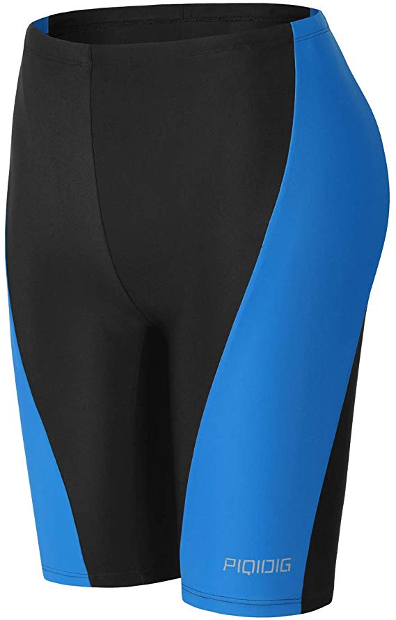 PIQIDIG Youth Boys Swim Jammers Solid Swimsuit Quick Dry Athletic Swimming Shorts UPF 50  Sun Protection