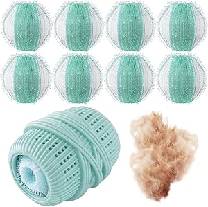 Pet Hair Remover and Laundry Ball Set, Reusable Dog Hair Remover for Laundry, Lint Catcher Laundry Ball in Washing Machine, Pet Hair Catcher for Clothes, Bedding, 8 PCS, Blue