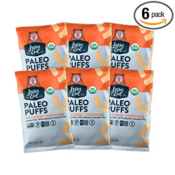 LesserEvil Grain Free Paleo Puffs, "No Cheese" Cheesiness, 5 Ounce, 6 Count (Packaging may vary)