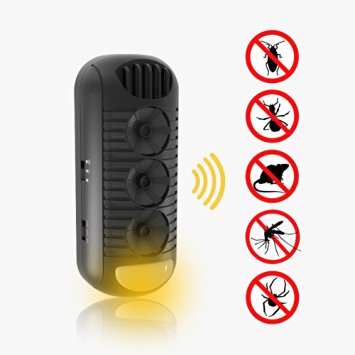 PEST GUARDSTM Indoor Plug-in Ultrasonic Pest Repeller with Nigh Light - Triple Powerful Pest Control Speaker - Eliminate All Types of Insects and Rodents