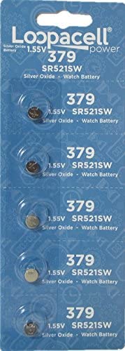 Loopacell 379 Button Cell Silver Oxide Sr521sw Watch Battery (1 Pack of 5 Batteries)