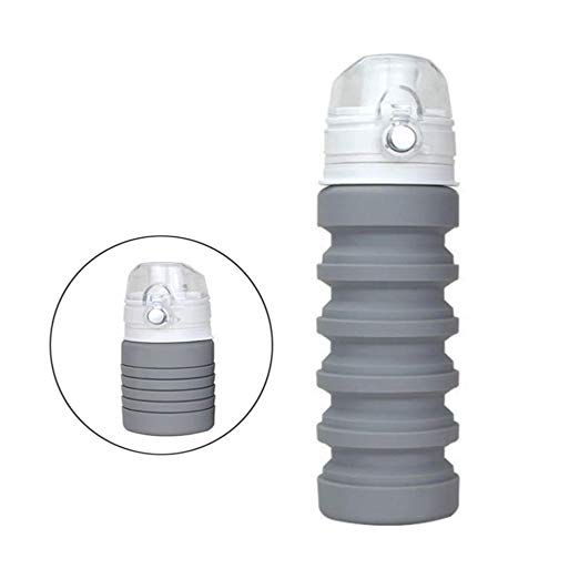 iChefer Collapsible Water Bottle Convenient & Portable Collapsible Water Bottle Simple One-Click Button Switch, BPA Free, FDA Approved Food-Grade Silicone Safe & Leak-Proof Foldable Water Bottle