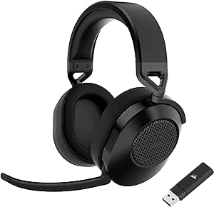 CORSAIR HS65 WIRELESS Multiplattform-Gaming-Headset Mit Bluetooth - Dolby 7.1 Surround Sound - Omnidirektionales Mikrofon - iCUE-Kompatibel - PC, Mac, PS5, PS4, Nintendo Switch, Handy - Carbon