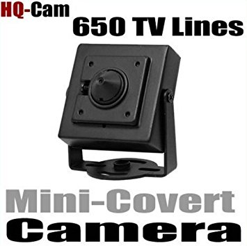 HQ-Cam® Security Surveillance Camera - 650TV Color Lines High Resolution 1/3" Sony Super HAD CCD 3.7mm Pinhole Lens Day Night CCTV Home Video Security Camera indoor