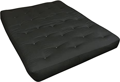 Gold Bond 8" All Cotton Futon Mattress, Duct, Twin, Black