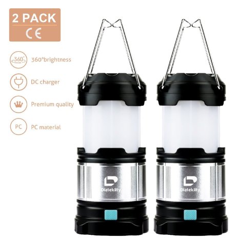 Diateklity LED Camping Lantern, LED Lantern Flashlights for Hiking, Camping, Collapsible Camping Lights - Emergency Lantern, Bright Leds, USB Power Bank (Portable, Rechargeable)