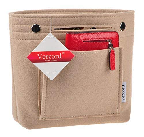 Vercord Felt Tote Handbag Purse Pocketbook Organizer Insert Divider Shaper Bag in Bag