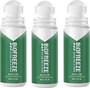 Biofreeze - Lot de 3 Roll On Action par le Froid - Soulage les douleurs musculaires et articulaires - 3 x 89ml