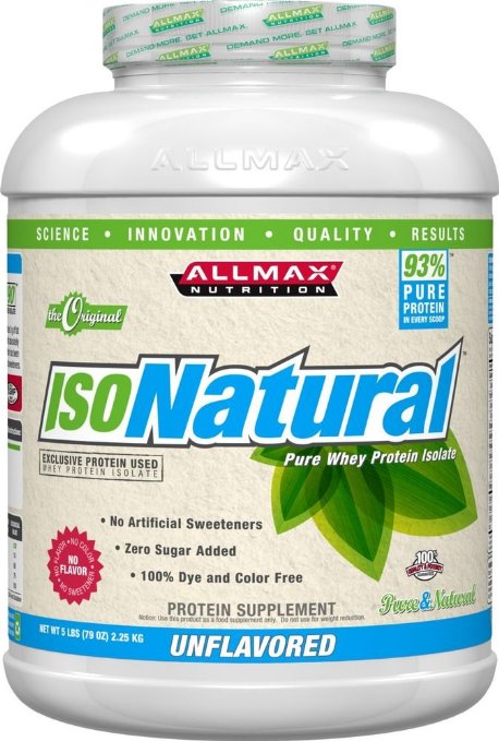 ALLMAX Nutrition IsoNatural Whey Protein Isolate Unflavored -- 5 lbs