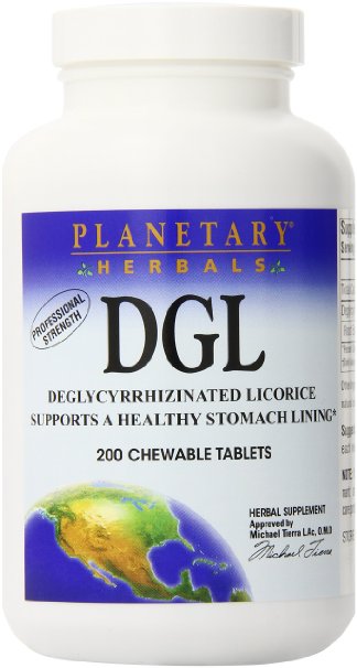 Planetary Herbals DGL, Chewable Tablets, 200 tablets