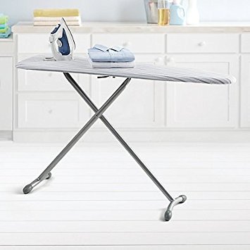 Real Simple Ironing Board with Bonus Folding Board made of Sturdy steel, 15 W x 54 L, Gray by Real Simple