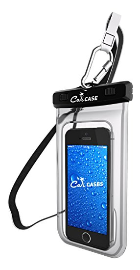 Waterproof Case Pouch, CaliCase® [Universal] [Clear] - Perfect for Boating / Kayaking / Rafting / Swimming, Dry Bag Protects your Cell Phone and valuables - IPX8 Certified to 100 Feet