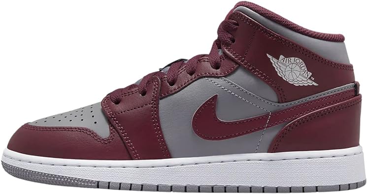 Big Kid's Jordan 1 Mid Cherrywood Red/White (DQ8423 615)