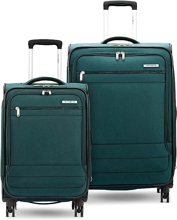 Samsonite Aspire DLX Softside Expandable Luggage with Spinners | Emerald | 2PC SET (Carry-on/Medium)