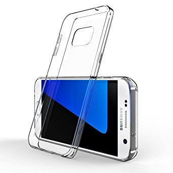 EasyAcc Ultra Transparent Crystal Clear Samsung Galaxy S7 Case Invisible Protector Cover Shockproof Scratch Resistant (Soft TPU Edge   Hard Back Panel )