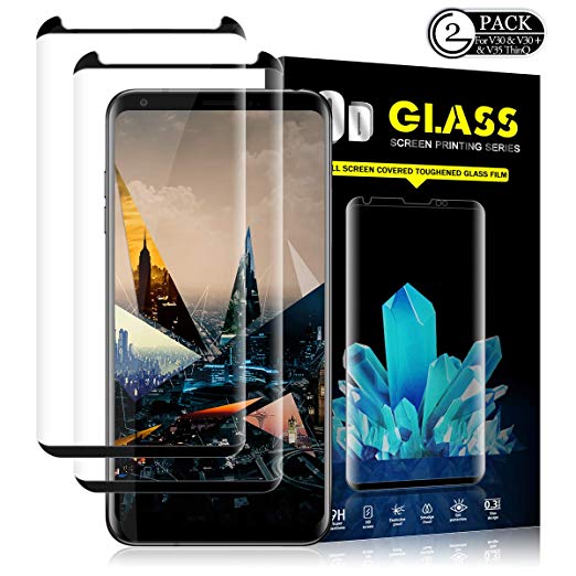 YEYEBF LG V30/V30 Plus/V35 ThinQ Screen Protector, [2 Pack]Full Coverage Tempered Glass Screen Protector [3D Touch][HD-Clear][Case-Friendly] Screen Protector Glass For LG V35 ThinQ/V30/V30 Plus