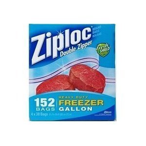 Ziploc Double Zipper Bags 152 Bags 26.8cmx24.3cm 4x38 Bags Heavy Duty Freezer 2kg