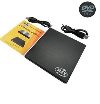 HST® NEW Black Electronics 8X USB 2.0 Ultra Slim Portable USB External CD-RW DVD-RW Combo Drive (Note: it's not compatible with Apple MAC) ,Plug and Play