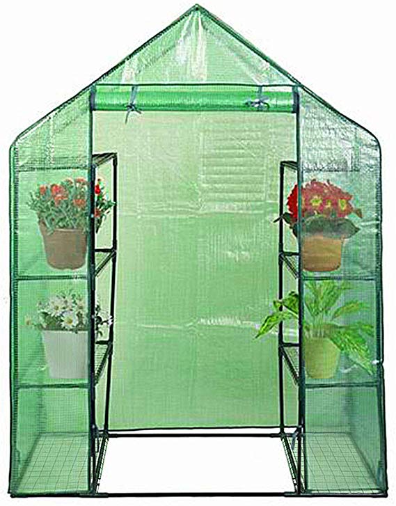 Giantex Mini Portable Walk-in Plant Greenhouse for Outdoors/Indoors 4 Tier 8 Shelves Garden Green House