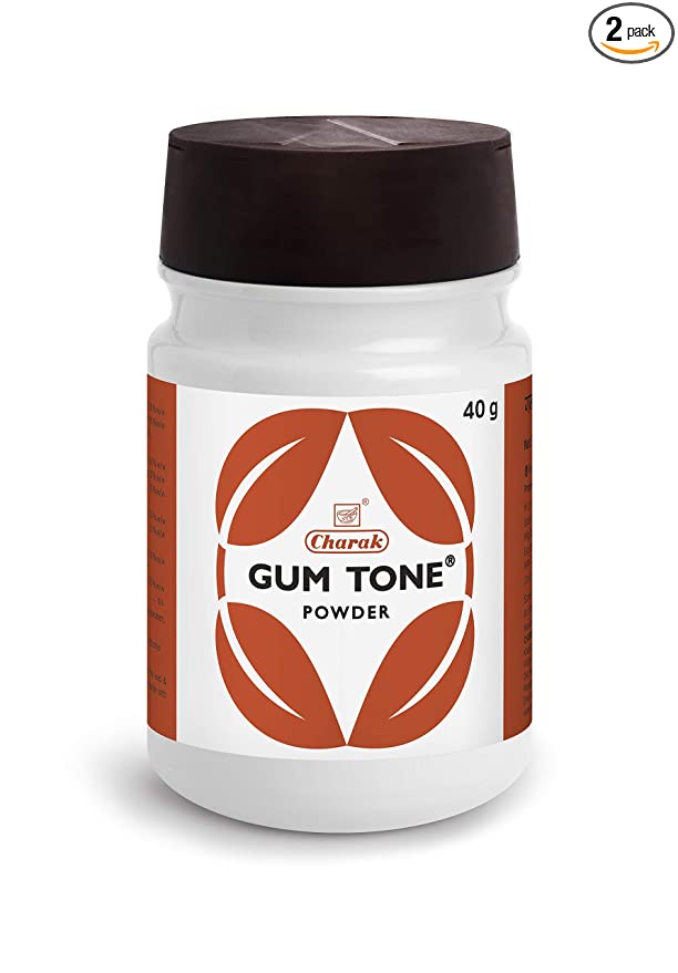 Charak Gumtone Herbal Powder For Healthy Gums and Teeth, Dental Plaque & Bad Breath - 40g (Pack of 2) (Gumtone Powder)