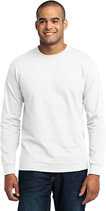 Port & Company Tall Long Sleeve 50/50 Cotton/Poly T-Shirt. PC55LST