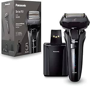 Panasonic ES-LV9U Series 900 Premium Wet/Dry Electric Shaver 5-Way Shaving Head with Linear Motor, Cleaning and Charging Station, Black