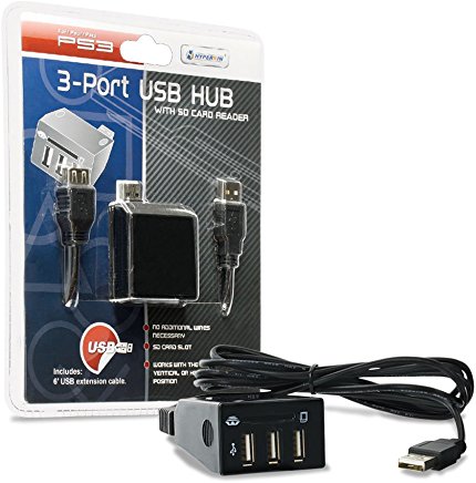 Hyperkin 3-Port USB Hub with SD Card Reader for PS3/PC