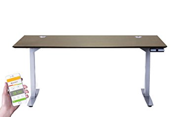 ApexDesk Flex Pro Series 66" Standing Desk Base & Top with Bluetooth & Memory Controller (Grey Base Mocha Top)