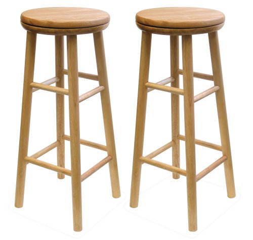 Winsome Wood 30-Inch Swivel Seat Barstool with Natural Finish, Set of 2